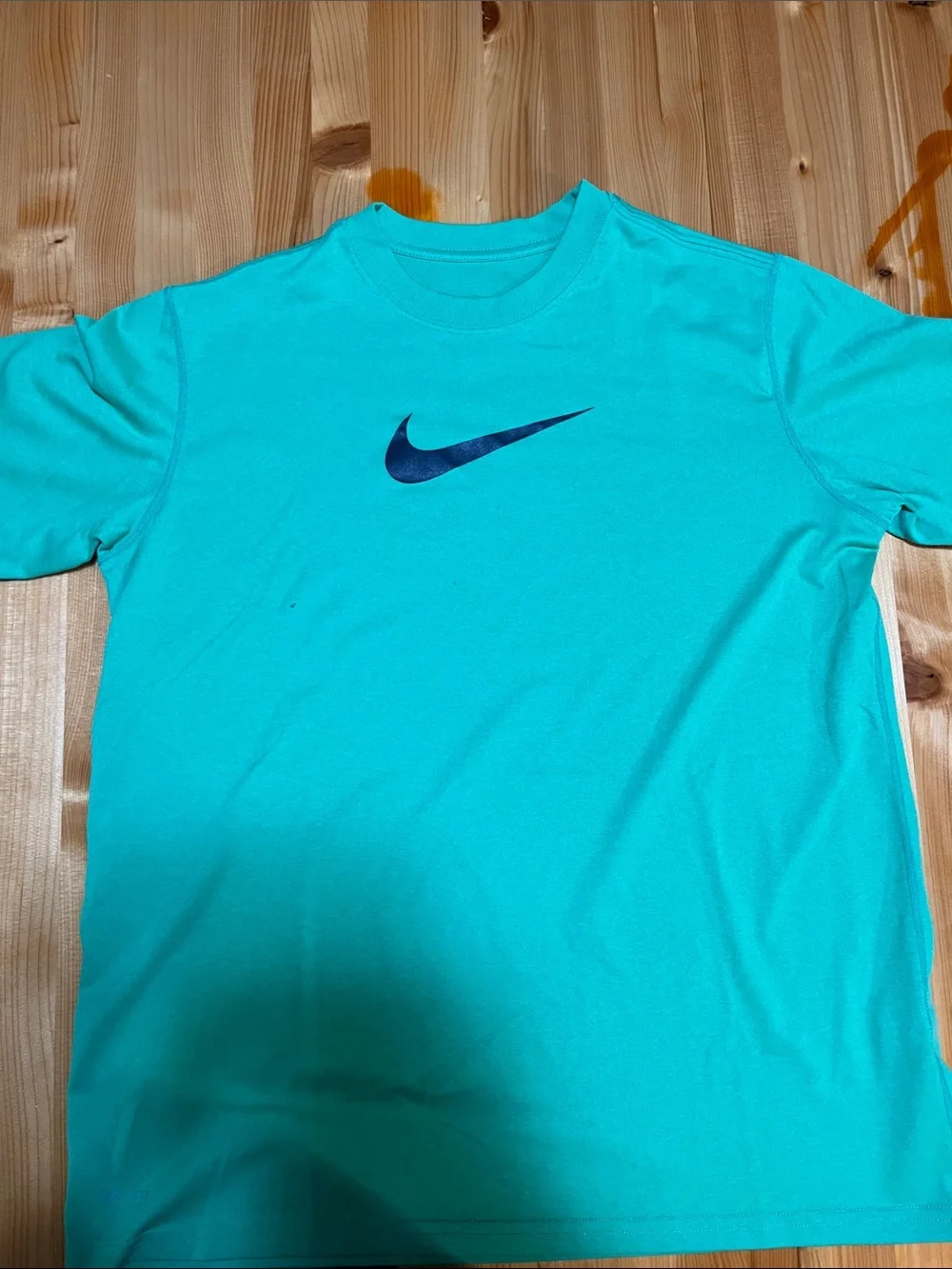 Nike Short-Sleeve Crewneck Tee in Teal with Navy Swoosh